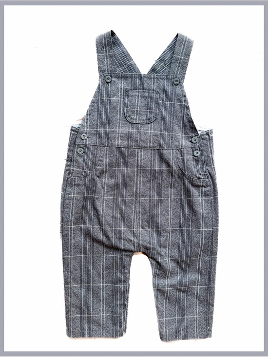 FAO Schwarz Other - FAO Schwarz Vintage Boutique NWOT Gray Plaid Baby Overalls 9M Boy Quality Church